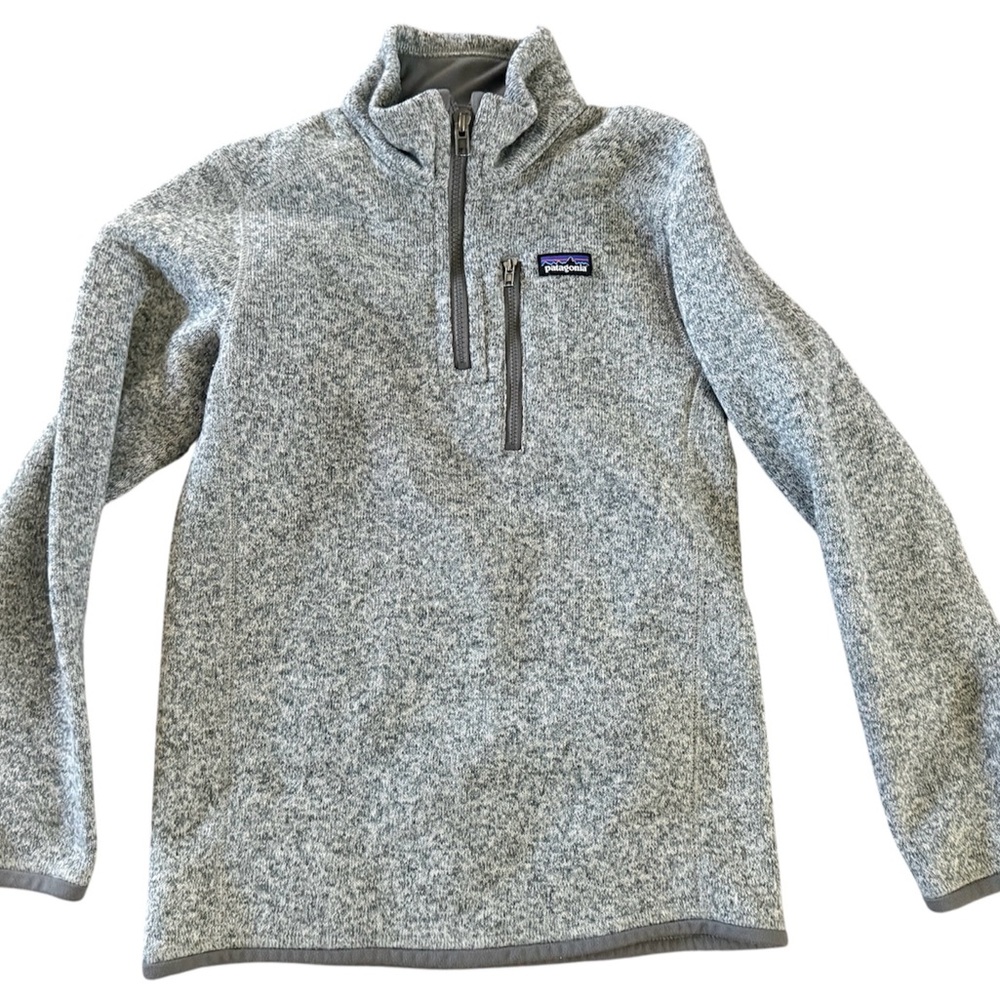 Patagonia Kids Better Sweater One Quarter Zip Heather Gray Fleece Pullover
